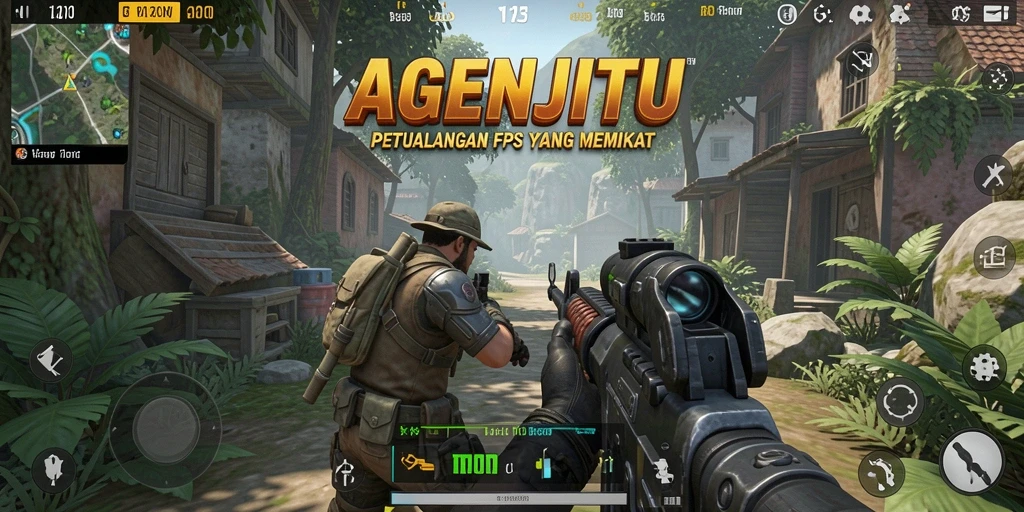 Tangkapan layar gameplay AGENJITU menunjukkan intensitas pertempuran FPS.
