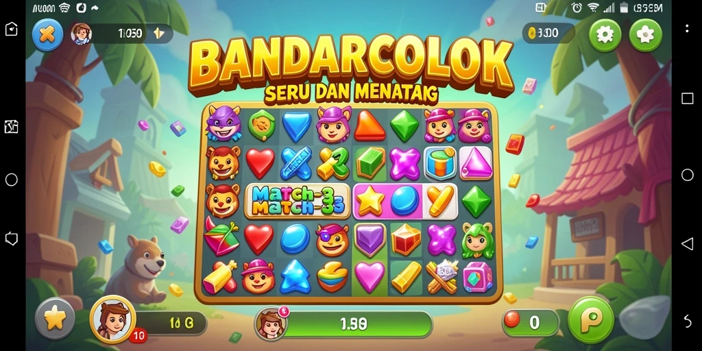 Tampilan gameplay BANDARCOLOK yang penuh warna dan seru.