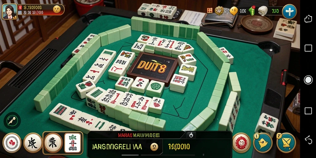 Tampilan gameplay Mahjong yang seru dan menantang di DUIT8.