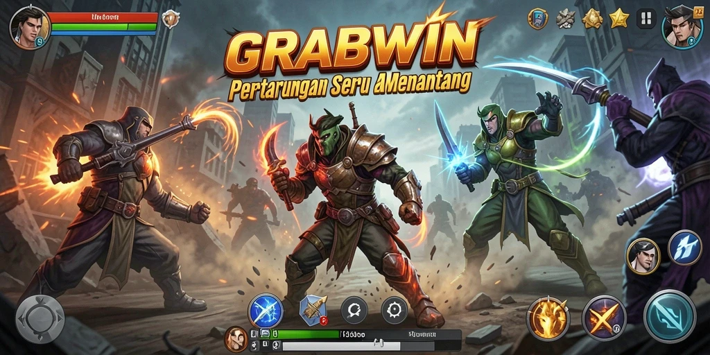 Tampilan aksi epik dalam permainan GRABWIN yang mendebarkan.