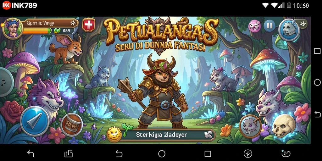 Screenshot gameplay INK789 menampilkan petualangan seru di dunia fantasi.