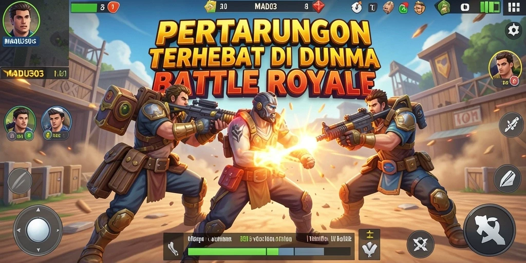 Tangkapan layar yang menunjukkan aksi seru dalam permainan Battle Royale.