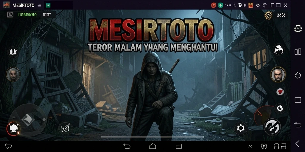 Screenshot gameplay <strong>MESIRTOTO</strong> yang menampilkan suasana Horror yang mencekam.