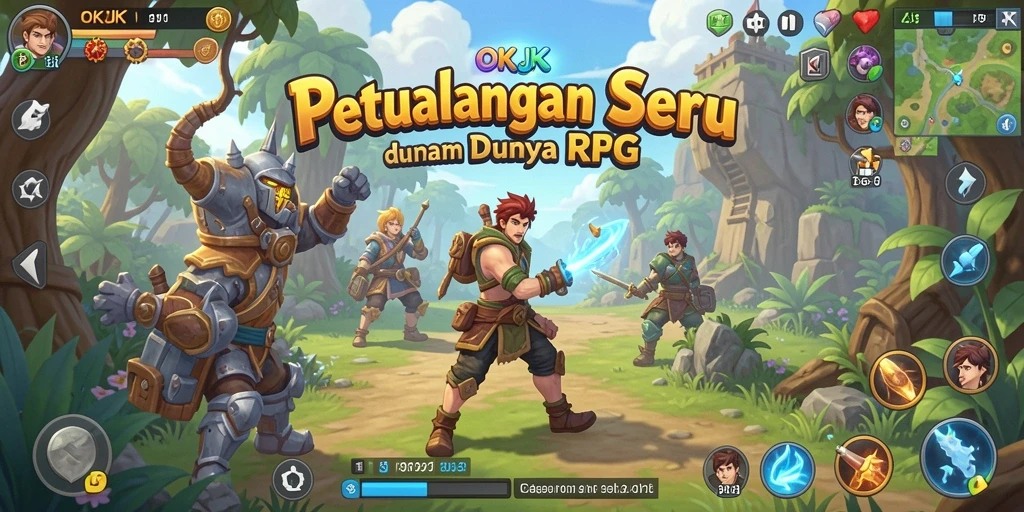 Tampilan gameplay OKJK dengan aksi pertempuran yang seru dan mendebarkan.