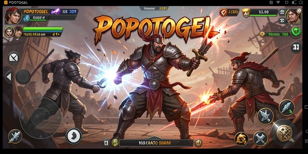Tampilan gameplay seru dari pertempuran di POPOTOGEL.