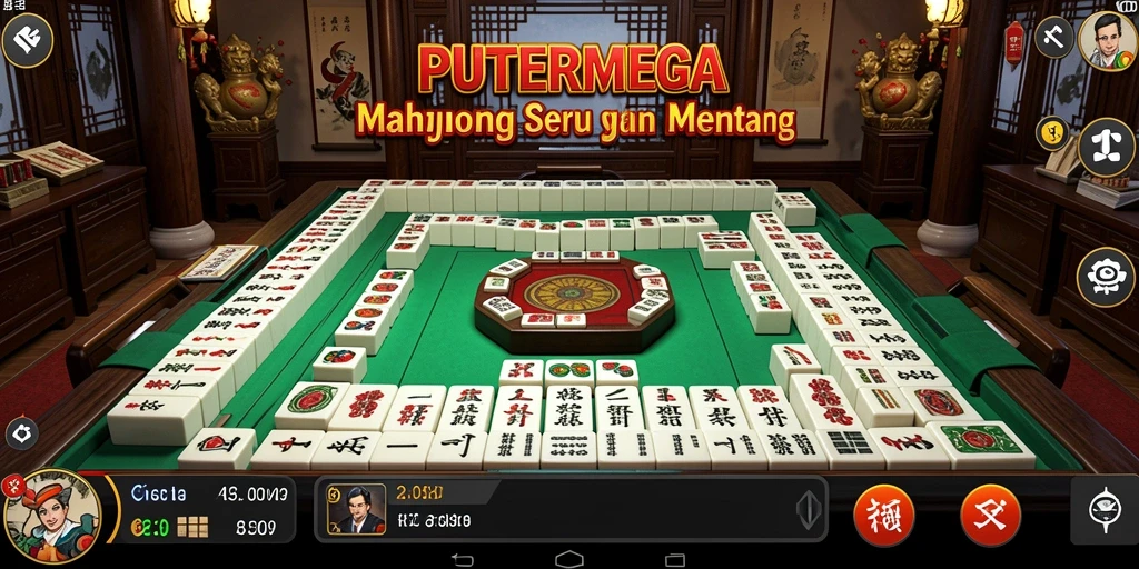 Tampilan gameplay seru dari PUTERMEGA saat bermain Mahjong.