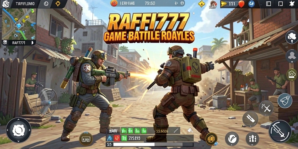 Screenshot RAFFI777 menampilkan aksi mendebarkan dalam pertempuran Battle Royale.
