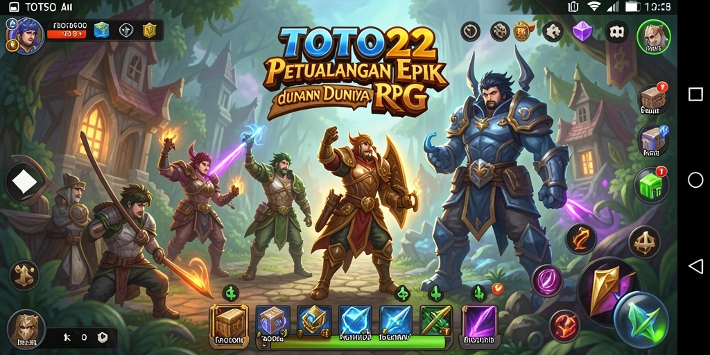 Screenshot utama TOTO22 menampilkan aksi seru dalam petualangan RPG.