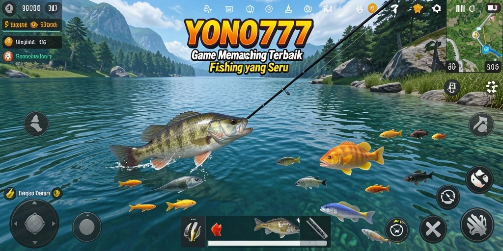 Tampilan gameplay YONO777 yang menegangkan saat menangkap ikan.